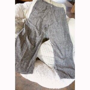 Black white cotton tweed homespun handwoven cottagecore lagenlook pants India L